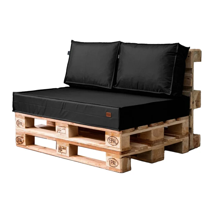 Garden outdoor pallet cushions set – Black