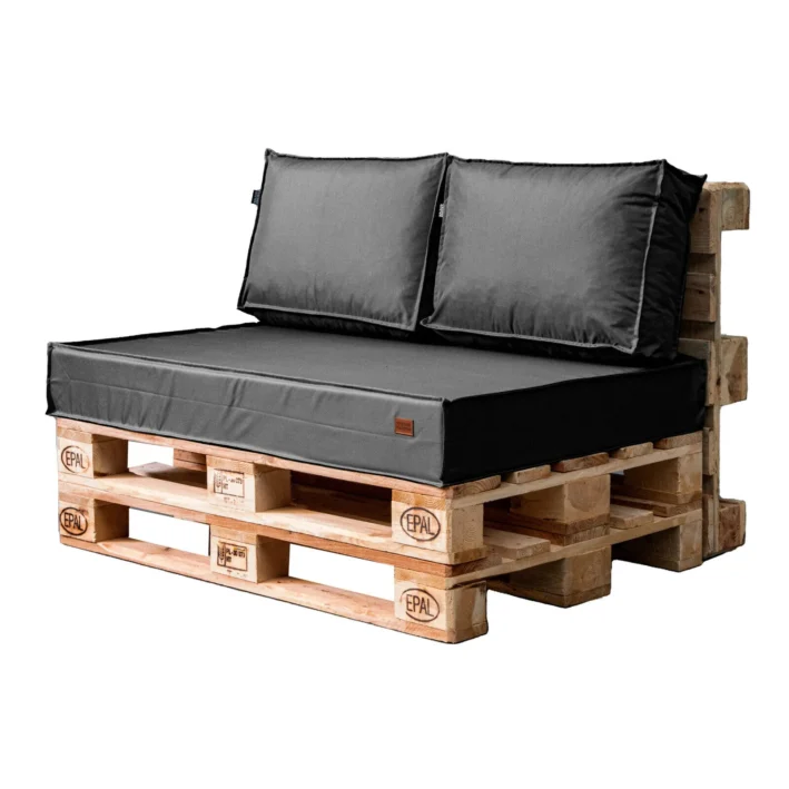 Garden outdoor pallet cushions set – Dark grey
