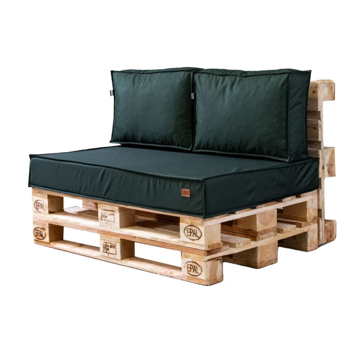 Garden outdoor pallet cushions set – Dark green