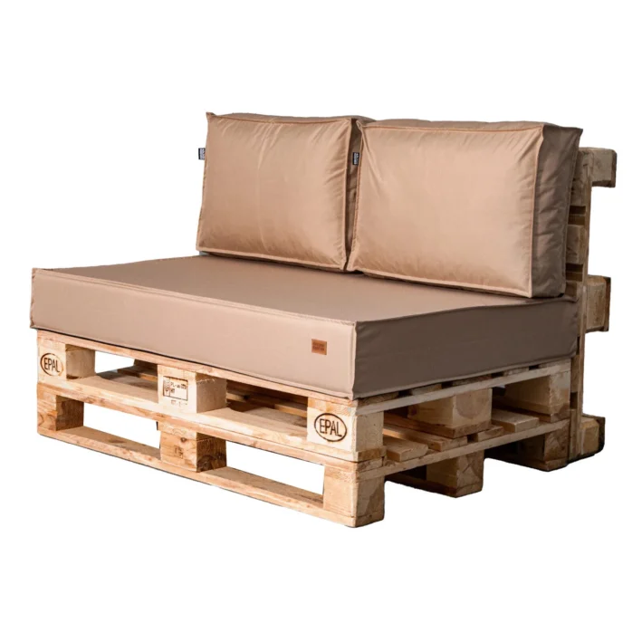 Garden outdoor pallet cushions set – Cappuccino1