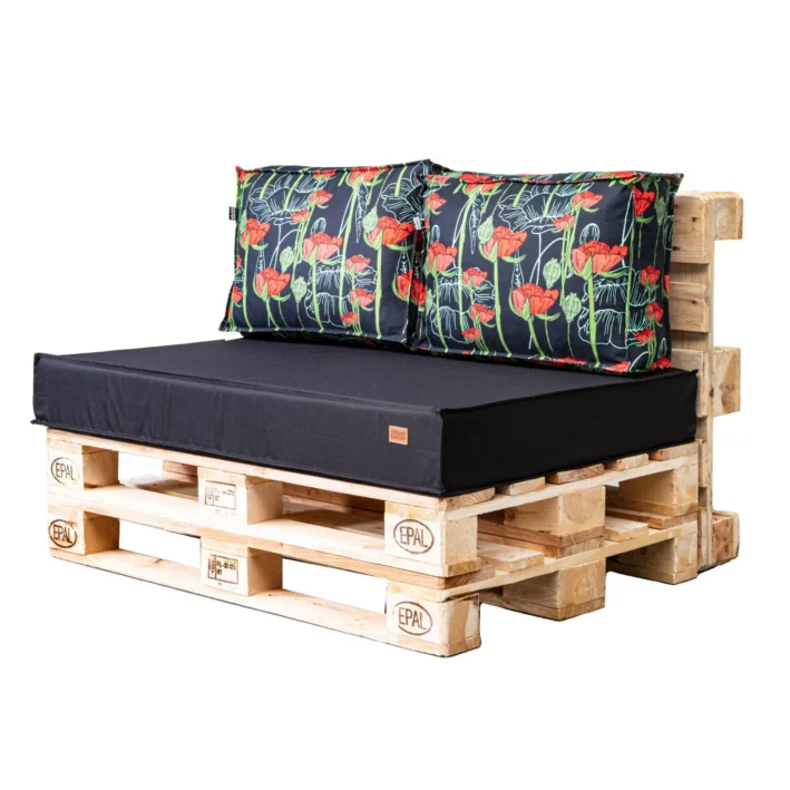 Garden outdoor pallet cushions set – Poppies