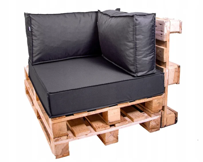 Corner garden pallet cushions Dark grey