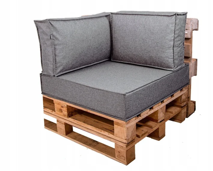 Corner garden pallet cushions Light melange