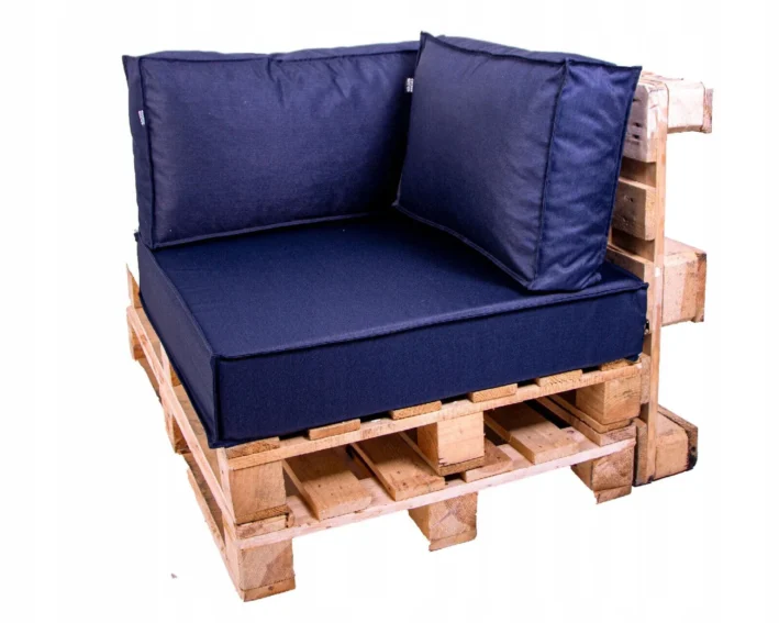 Corner garden pallet cushions Navy