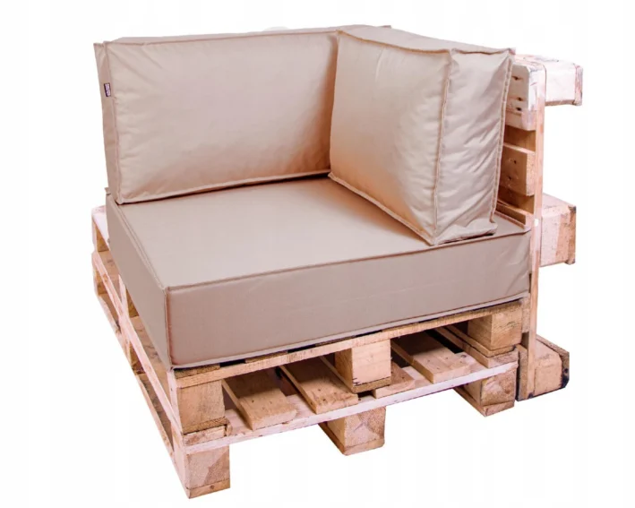 Corner garden pallet cushions Cappuccino