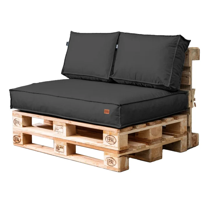 Garden pallet cushions set waterproof Dark grey