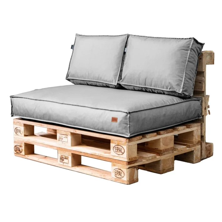 Garden pallet cushions set waterproof Light grey