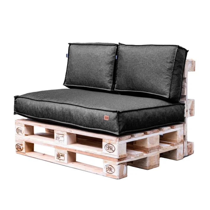 Garden pallet cushions set waterproof Dark melange