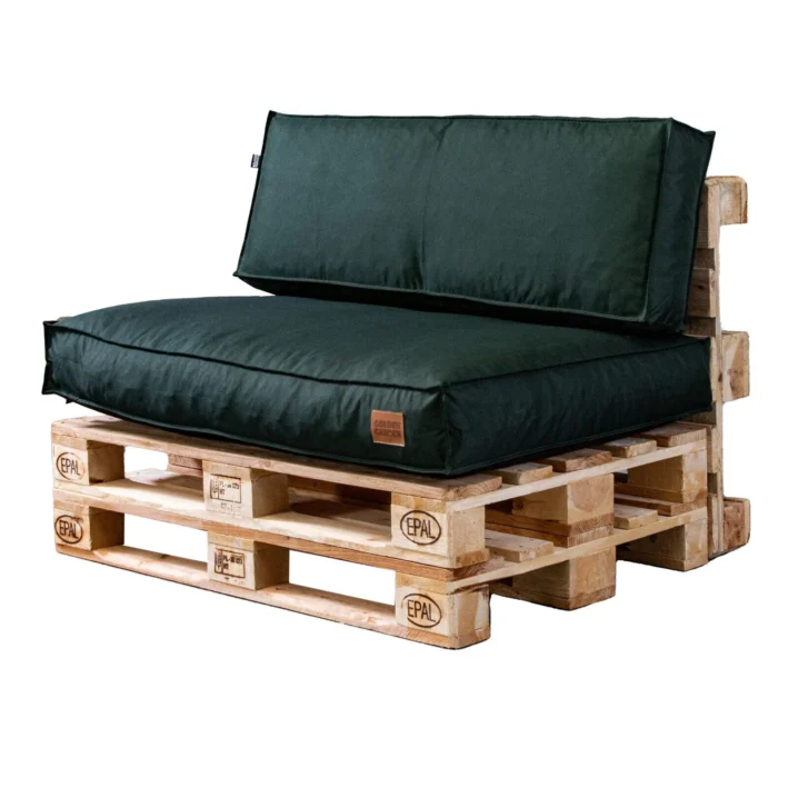 Garden pallet cushions set waterproof Dark green