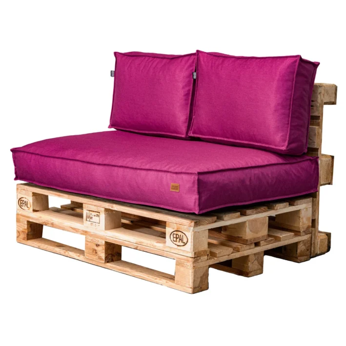 Garden pallet cushions set waterproof Fuchsia
