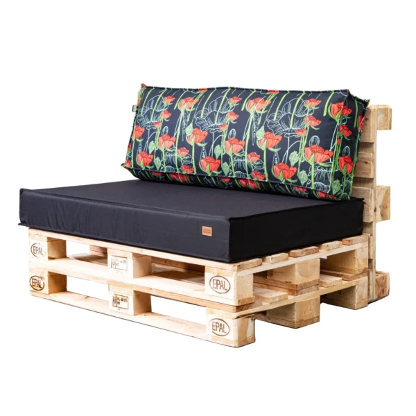 Garden outdoor pallet cushions set – Poppies - Image 2