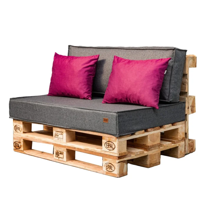 4 pcs Set of Pallet Garden Cushions Dark Melange