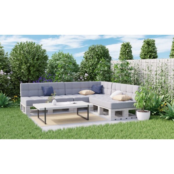 Elegant Pallet Cushions Garden seating pad & backrest - Light grey, PFG - Image 2