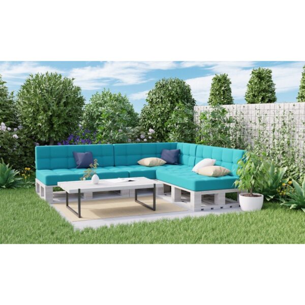 Elegant Pallet Cushions Garden seating pad & backrest - Sky blue, PFG - Image 2