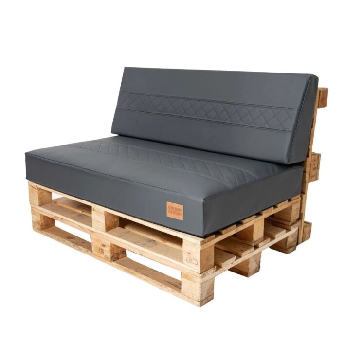 Eco leather Pallet Cushions seating pad & backrest - Grey, GMECO1