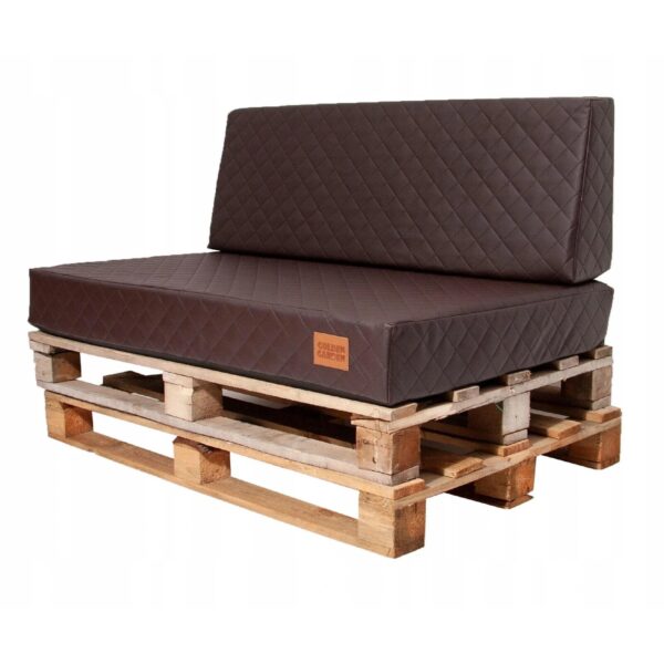 Eco leather Pallet Sofa Cushions seating pad & backrest - Brown, GMQ - Image 2
