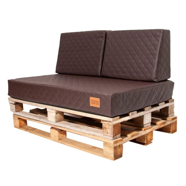 Eco leather Pallet Sofa Cushions seating pad & backrest - Brown, GMQ
