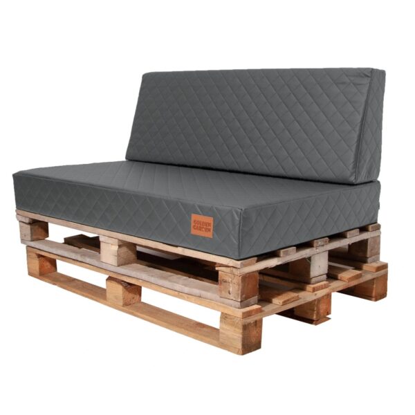 Eco leather Pallet Sofa Cushions seating pad & backrest - Grey, GMQ - Image 2