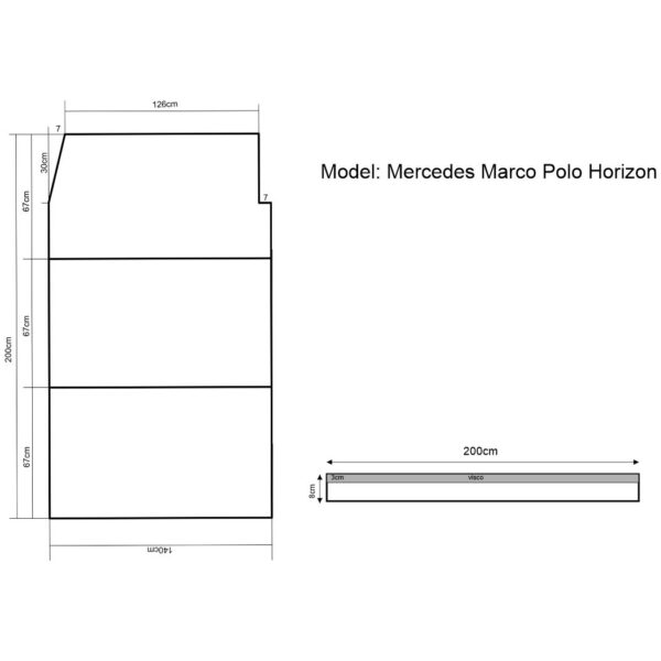 Premium Mattress Mercedes V Class Marco Polo 126/140x200cm Sleeping Pad Foldable - Image 13