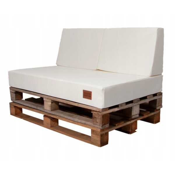 Eco leather Pallet Cushions seating pad & backrest - White, GMECO - Image 2