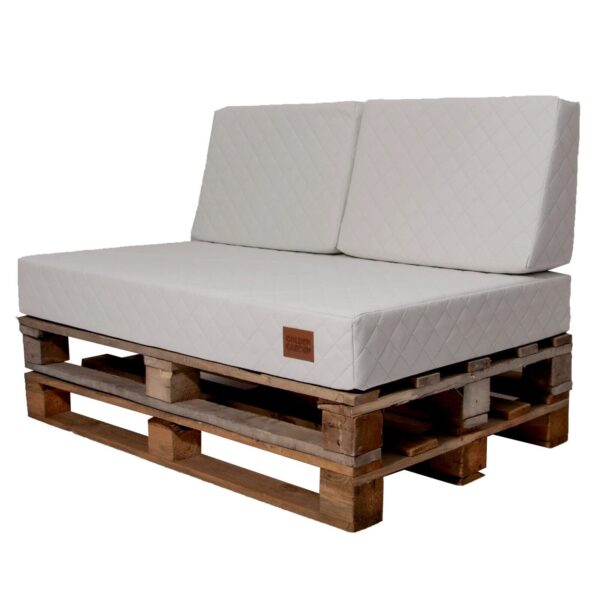Eco leather Pallet Sofa Cushions seating pad & backrest - White, GMQ