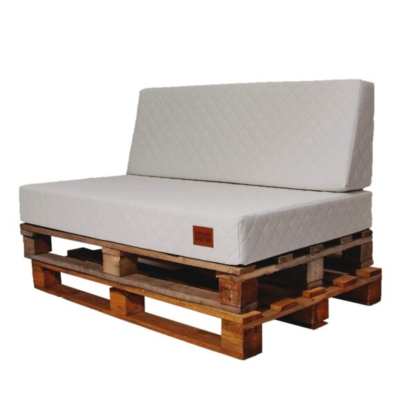 Eco leather Pallet Sofa Cushions seating pad & backrest - White, GMQ - Image 2