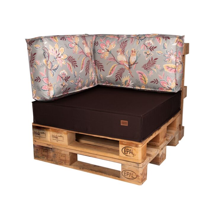 Corner set pallet cushions garden - Frida chocolate