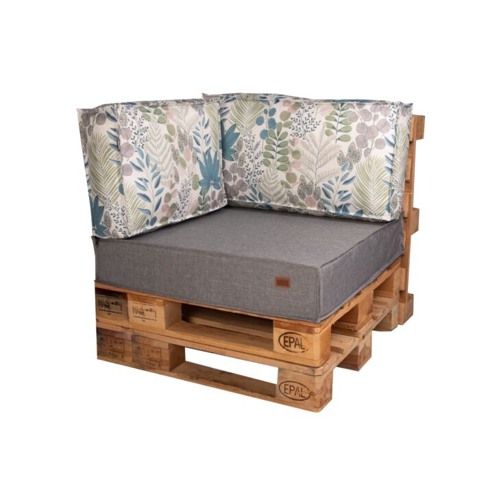 Corner set pallet cushions garden - Pastel leaves