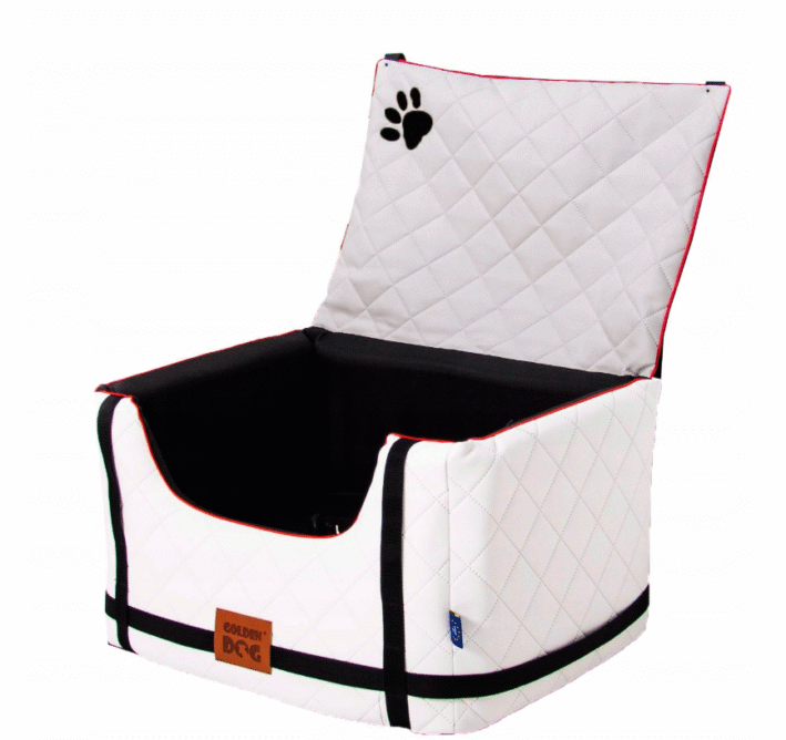 Dog Car Seat Lux Comfort, Eco - Leather - colour White
